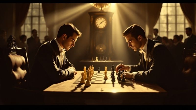 Duas pessoas jogando xadrez